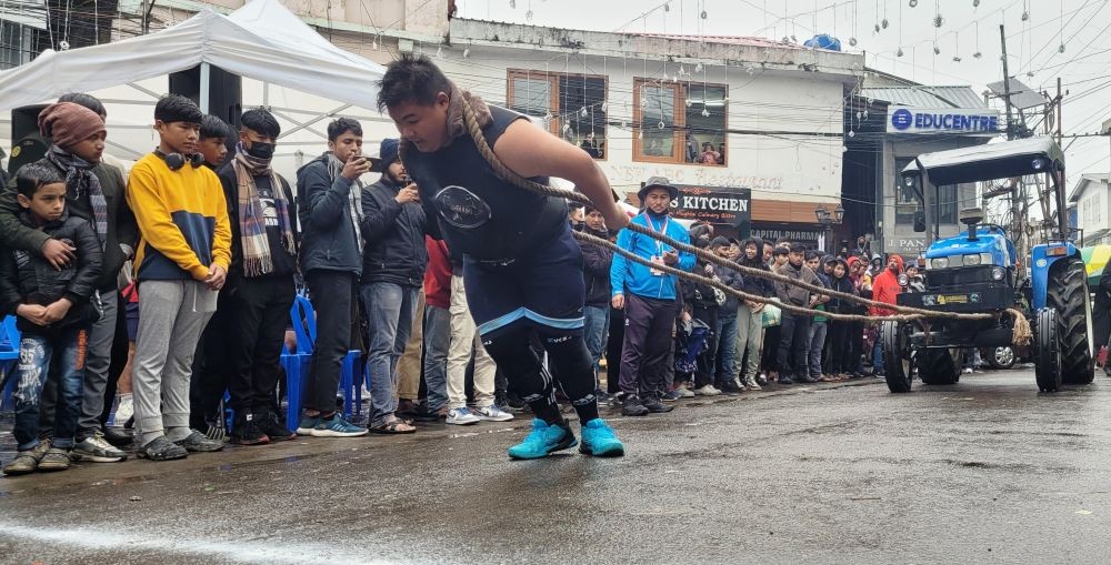 Participants competing for the Nagaland’s Strongest Man title during the 6th edition of the Hornbill International Strongman and Crossfit (Men & Women) Competition held at Old NST Kohima on December 7. (Morung Photo)